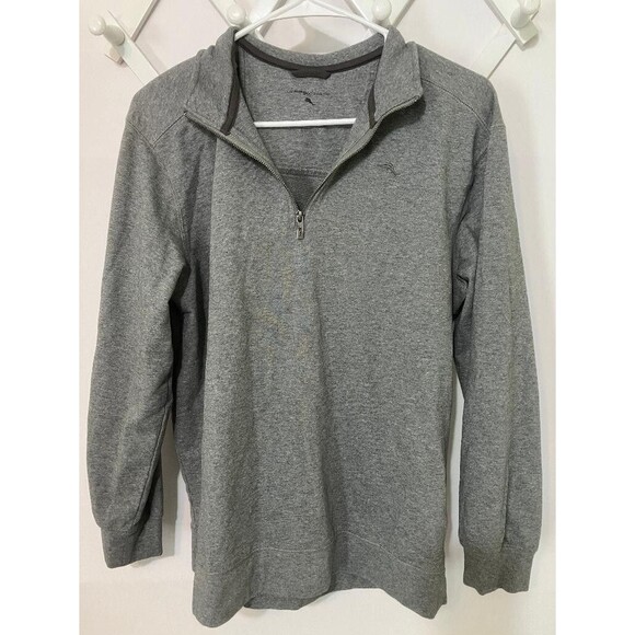 Tommy Bahama Women's Grey Sweater 1/4 Zip Long Sleeve Pullover  XL (18-20) EUC - Picture 2 of 12